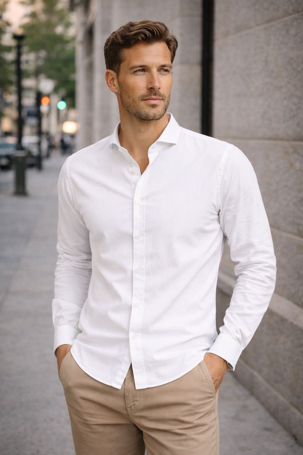 6518SKSPBL - CAMISA SKINNY SUPER PREMIUM BLANCO